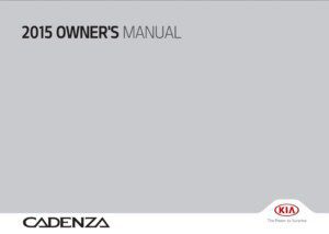 2015 kia cadenza owner manual