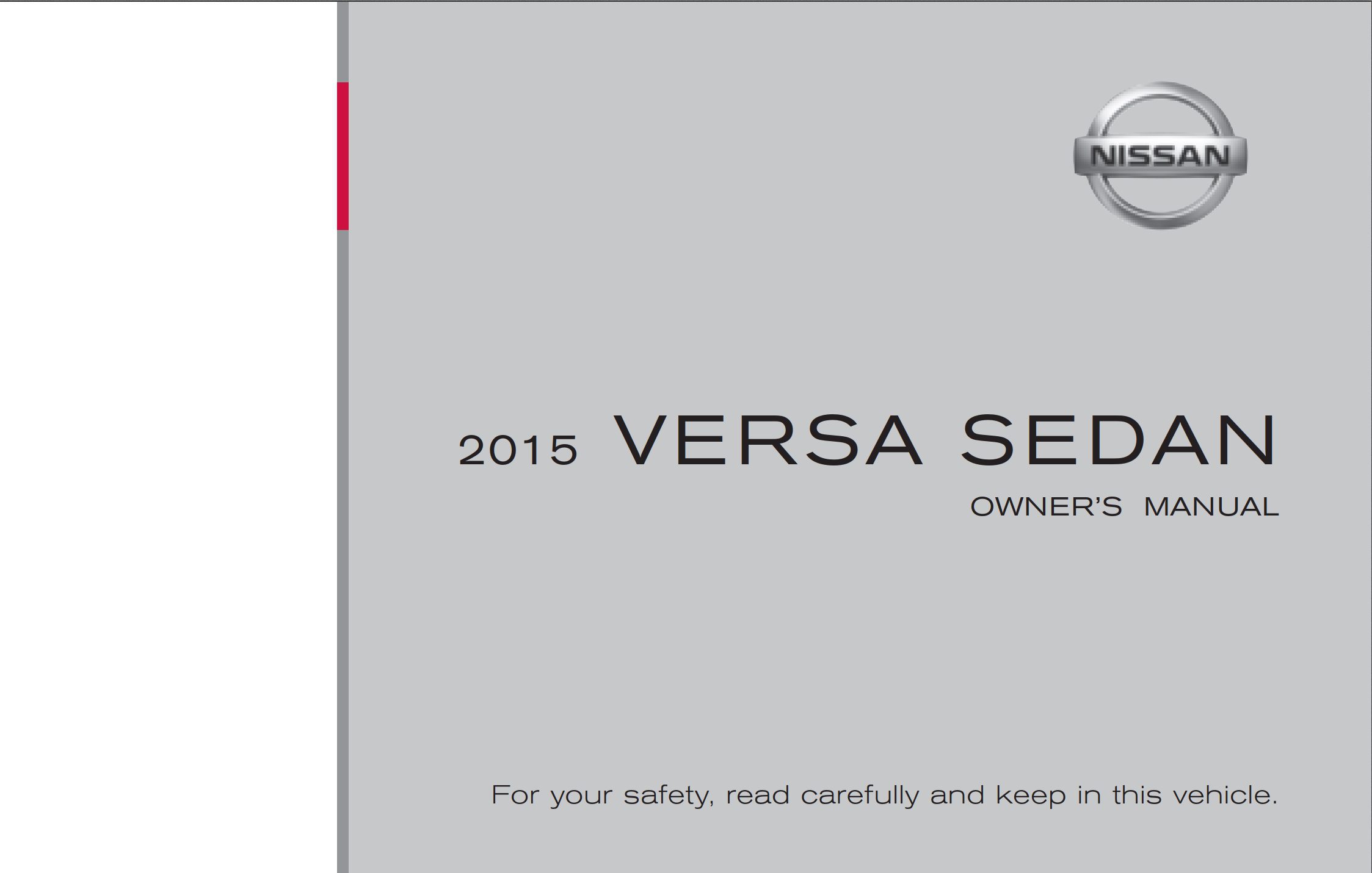 2015 nissan versa sedan owner's manual