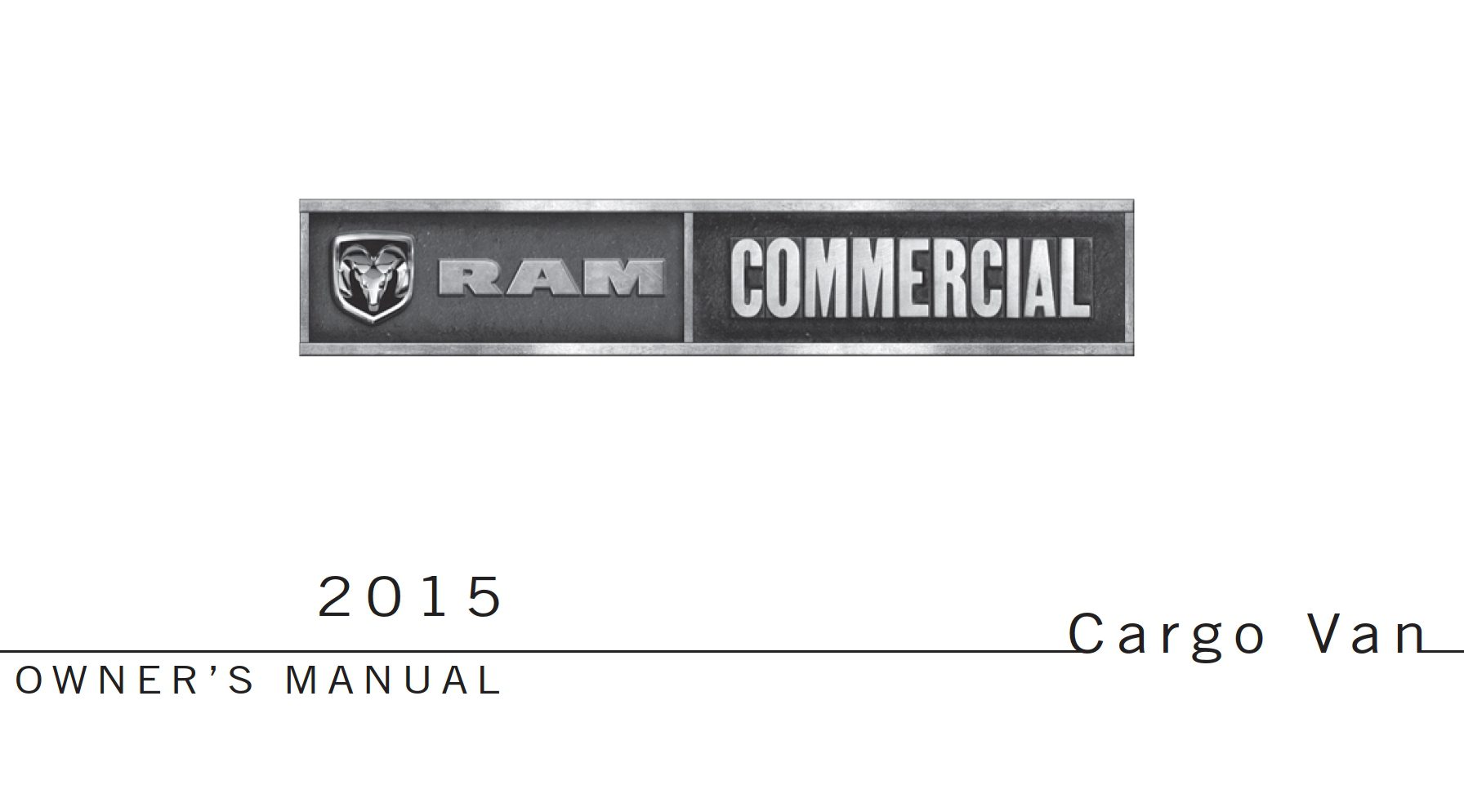 2015 ram cargo van owner manual