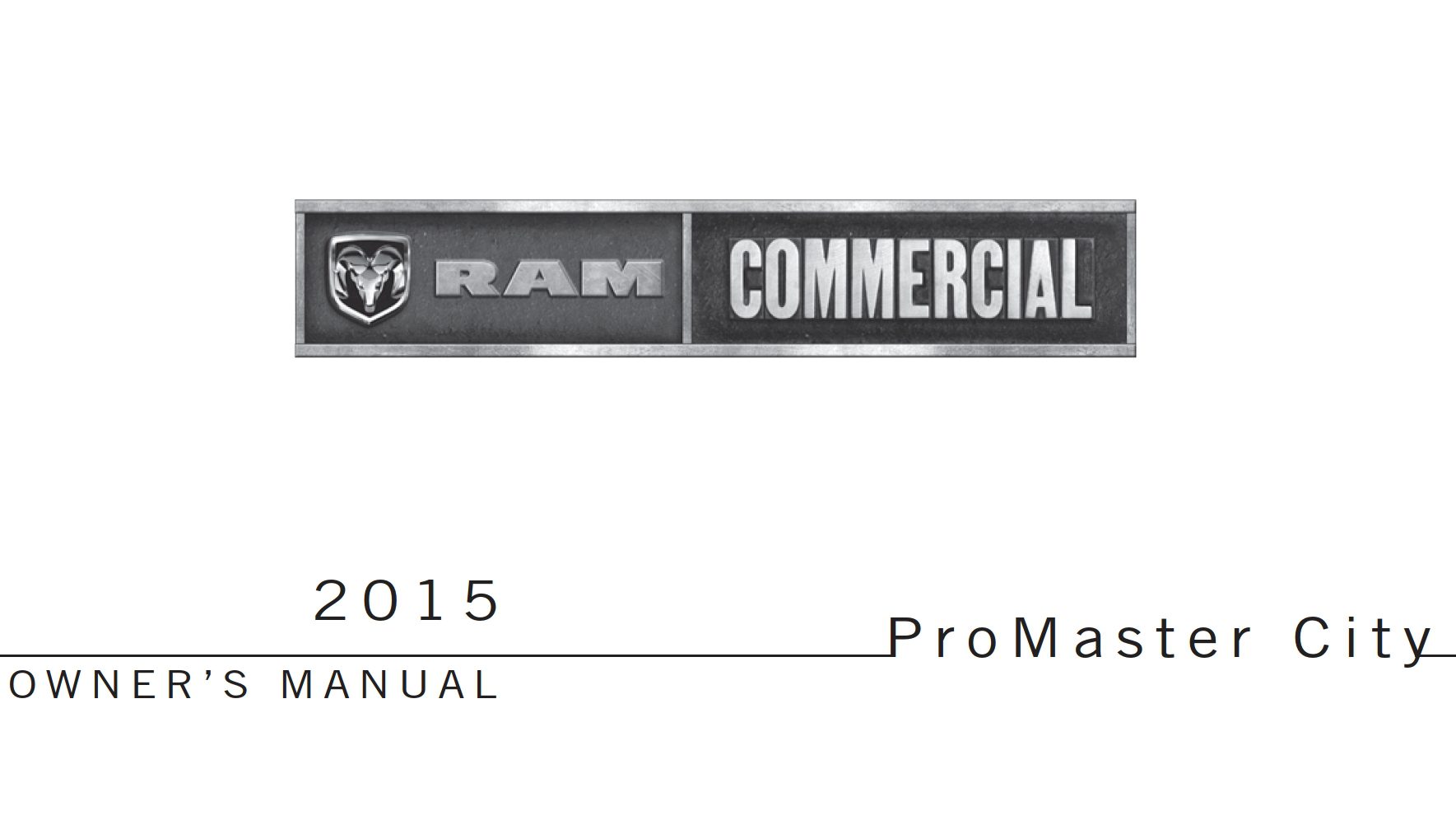 2015 ram promaster city owner manual