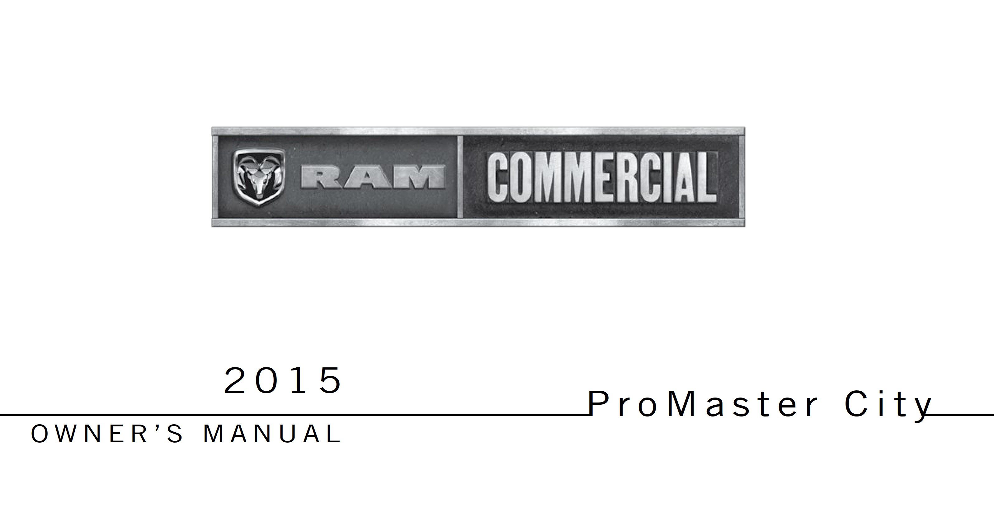 2015 ram promaster city owner's manual