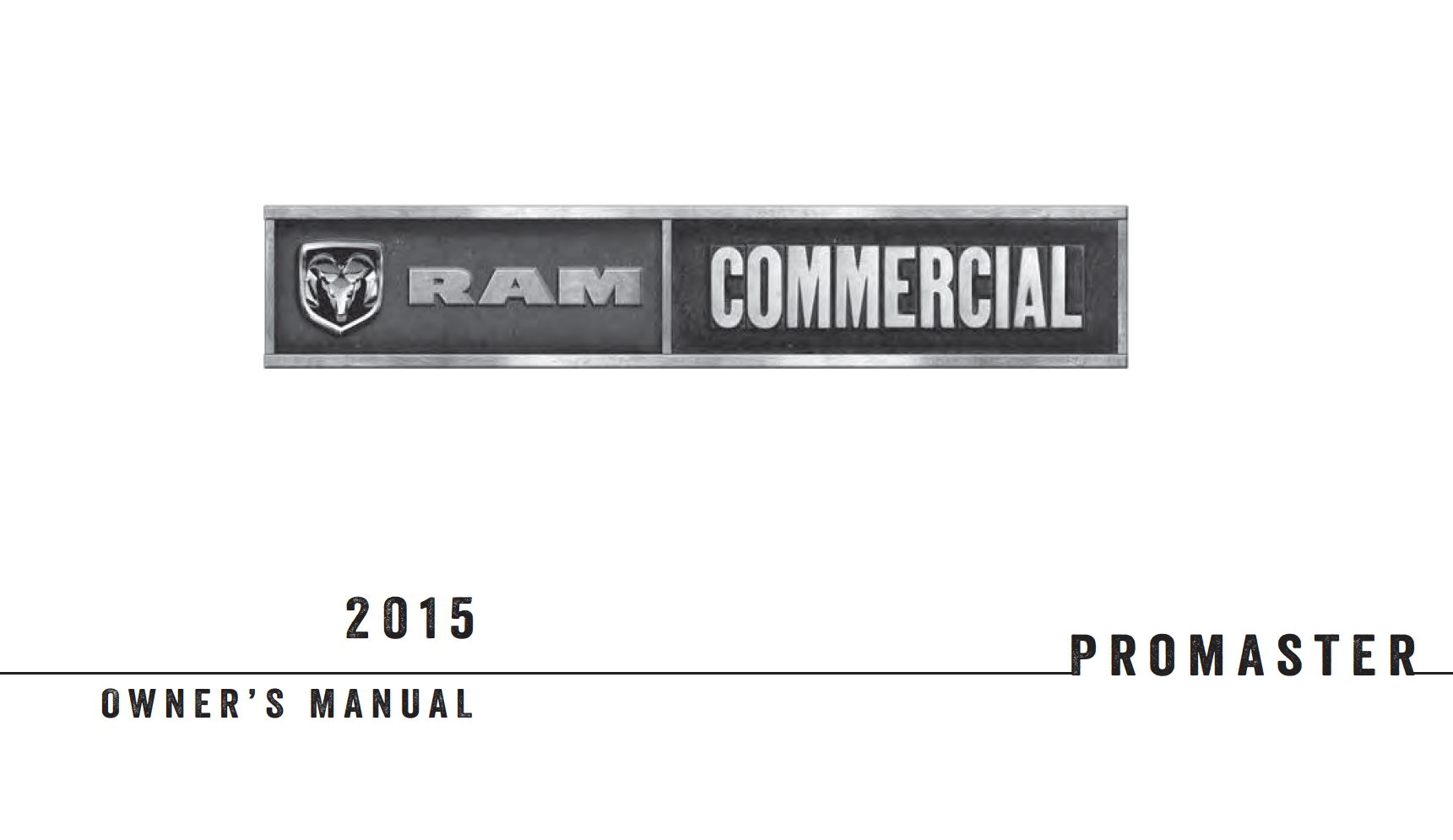 2015 ram promaster owner manual