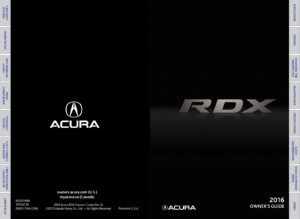 2016 acura rdx owner's manual