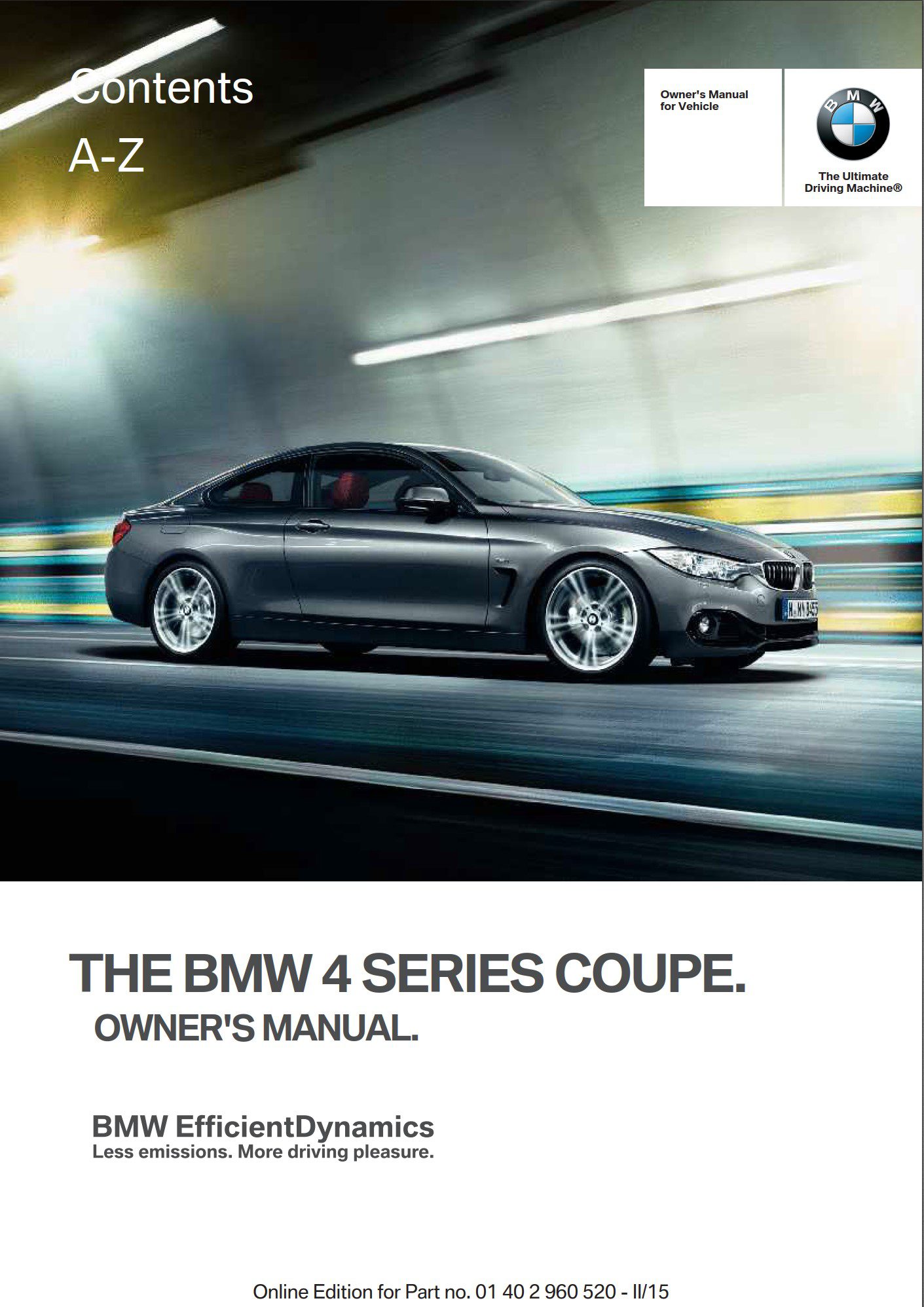 2016 bmw 4 series owner's manual