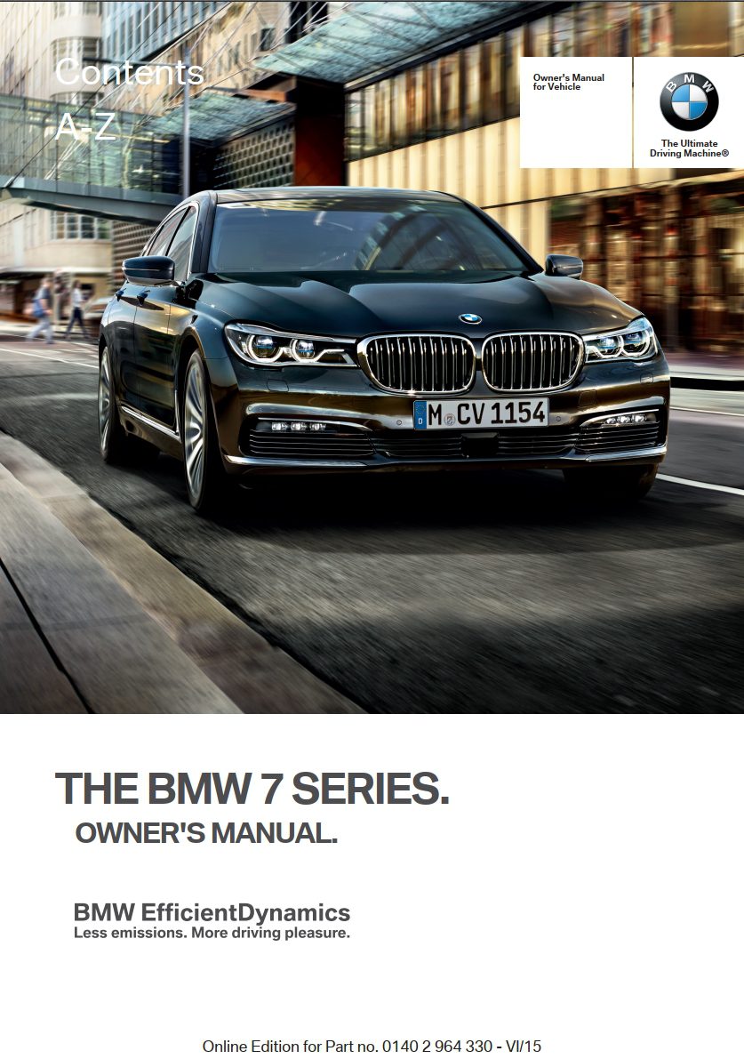 2016 bmw 7 series owner's manual