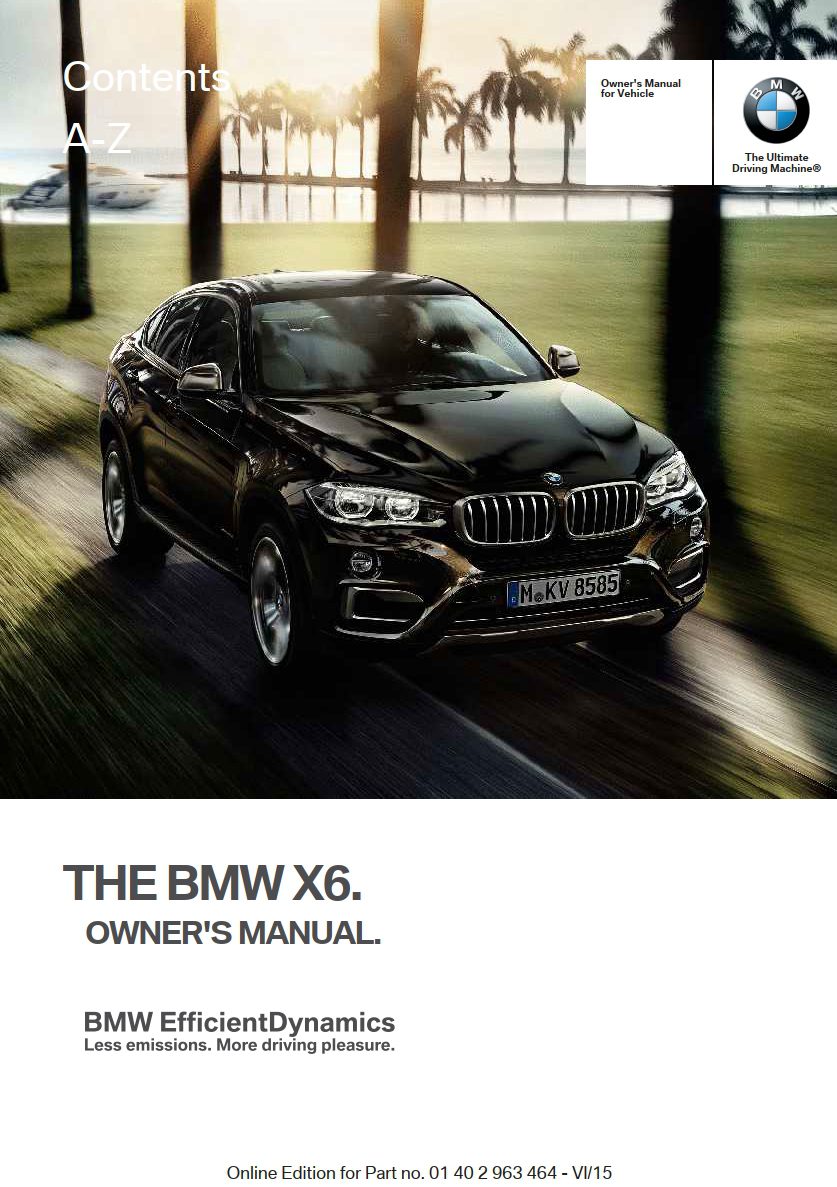 2016 bmw x6 owner's manual