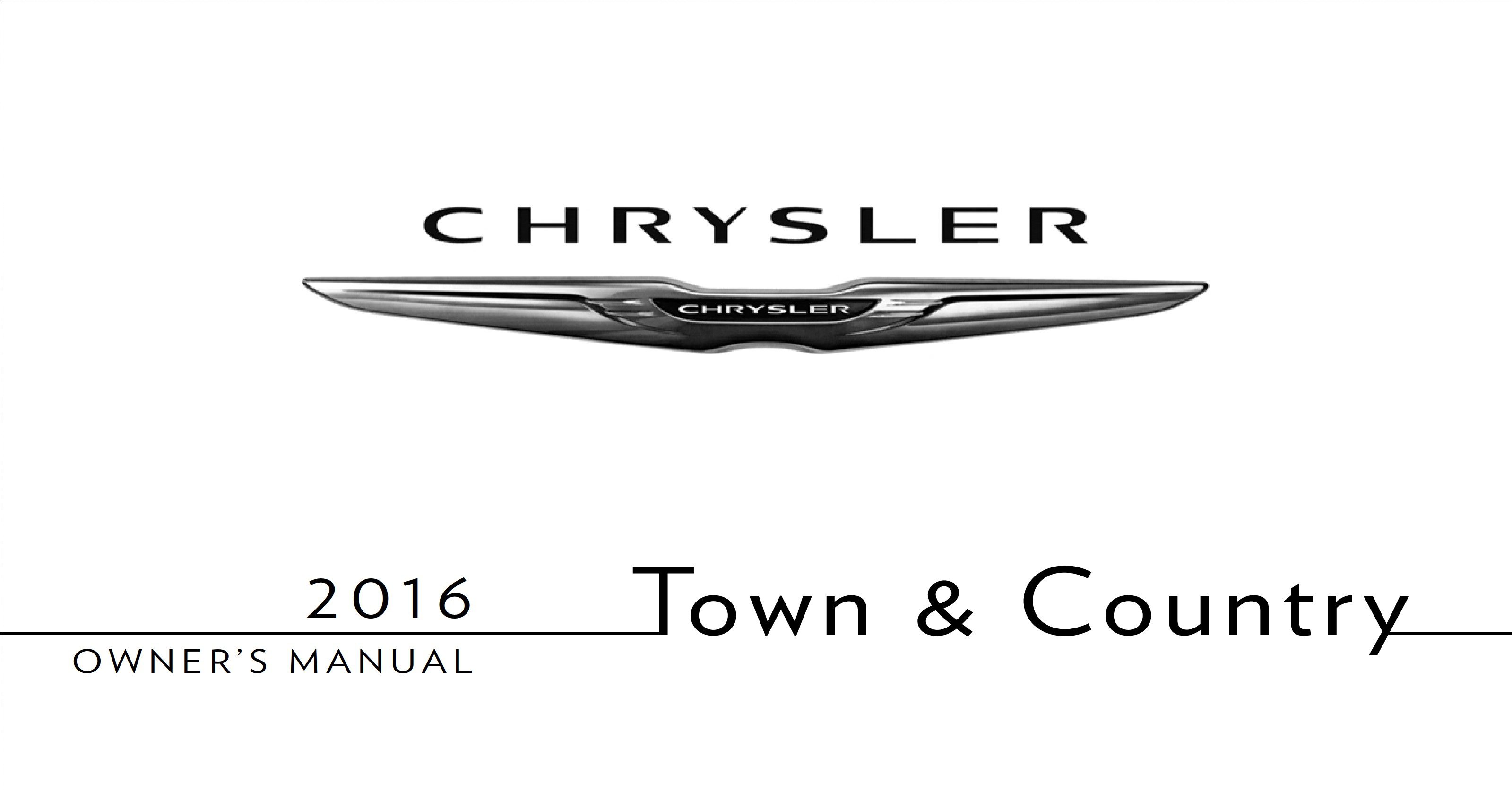 2016 chrysler town and country owner's manual