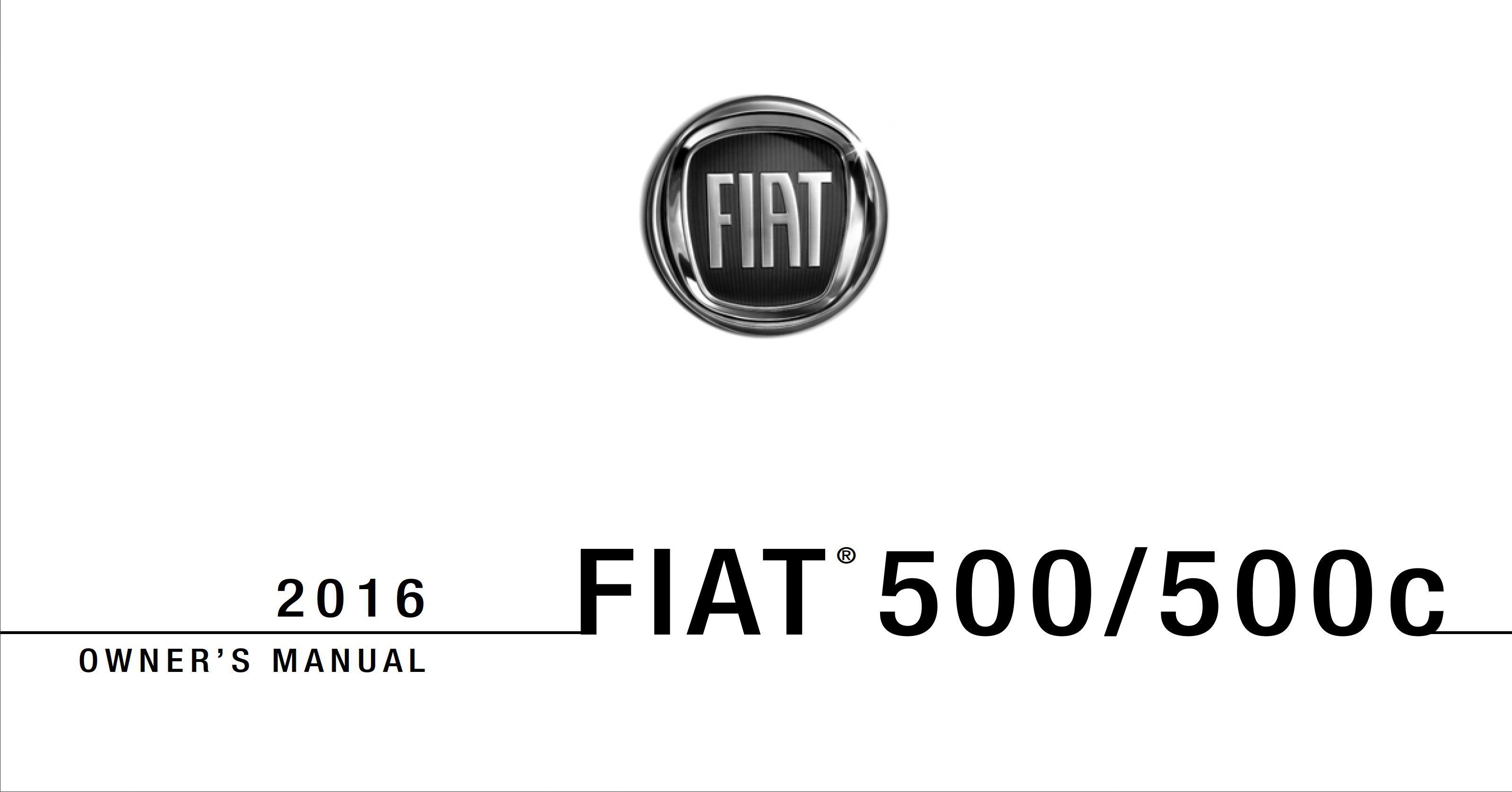 2016 fiat 500c owner's manual