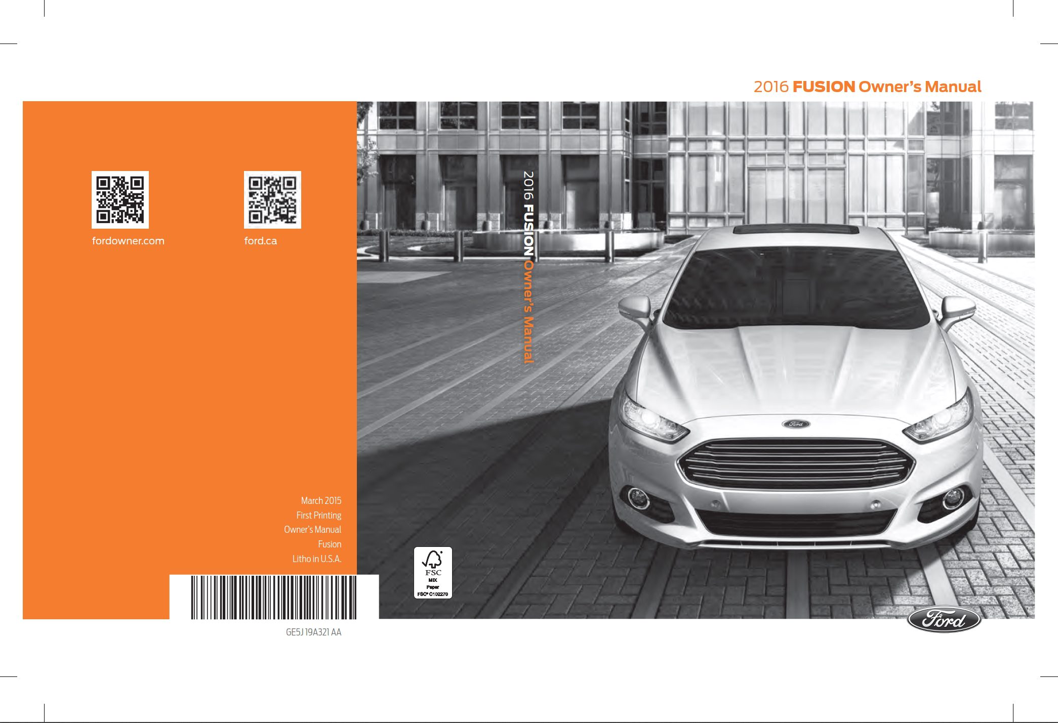 2016 ford fusion owner's manual