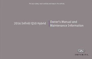 2016 infiniti q50 hybrid owner's manual