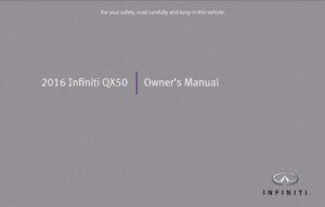 2016 infiniti qx50 owner's manual