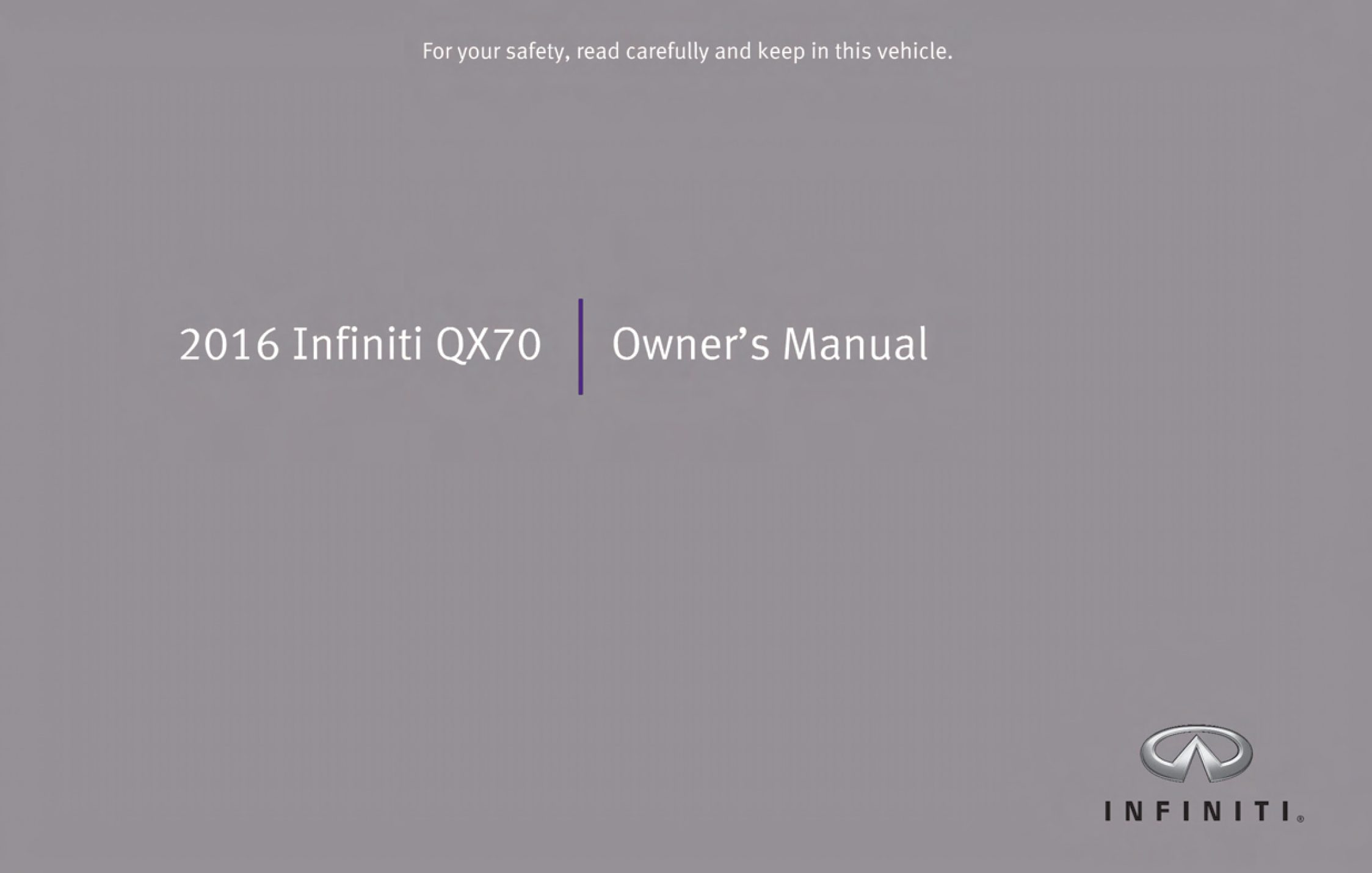 2016 infiniti qx70 owner's manual