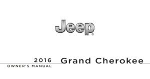 2016 jeep grand cherokee owner's manual