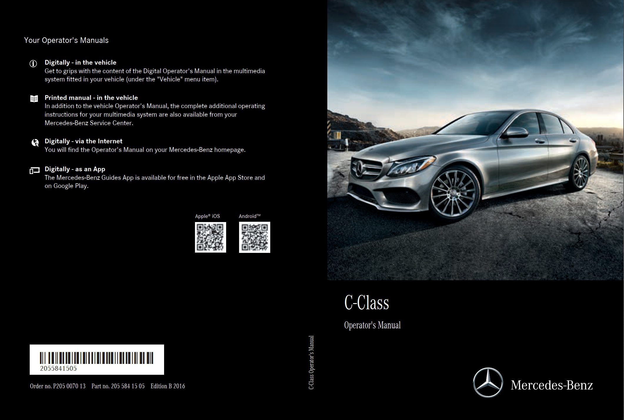 2016 mercedes benz c class owner's manual