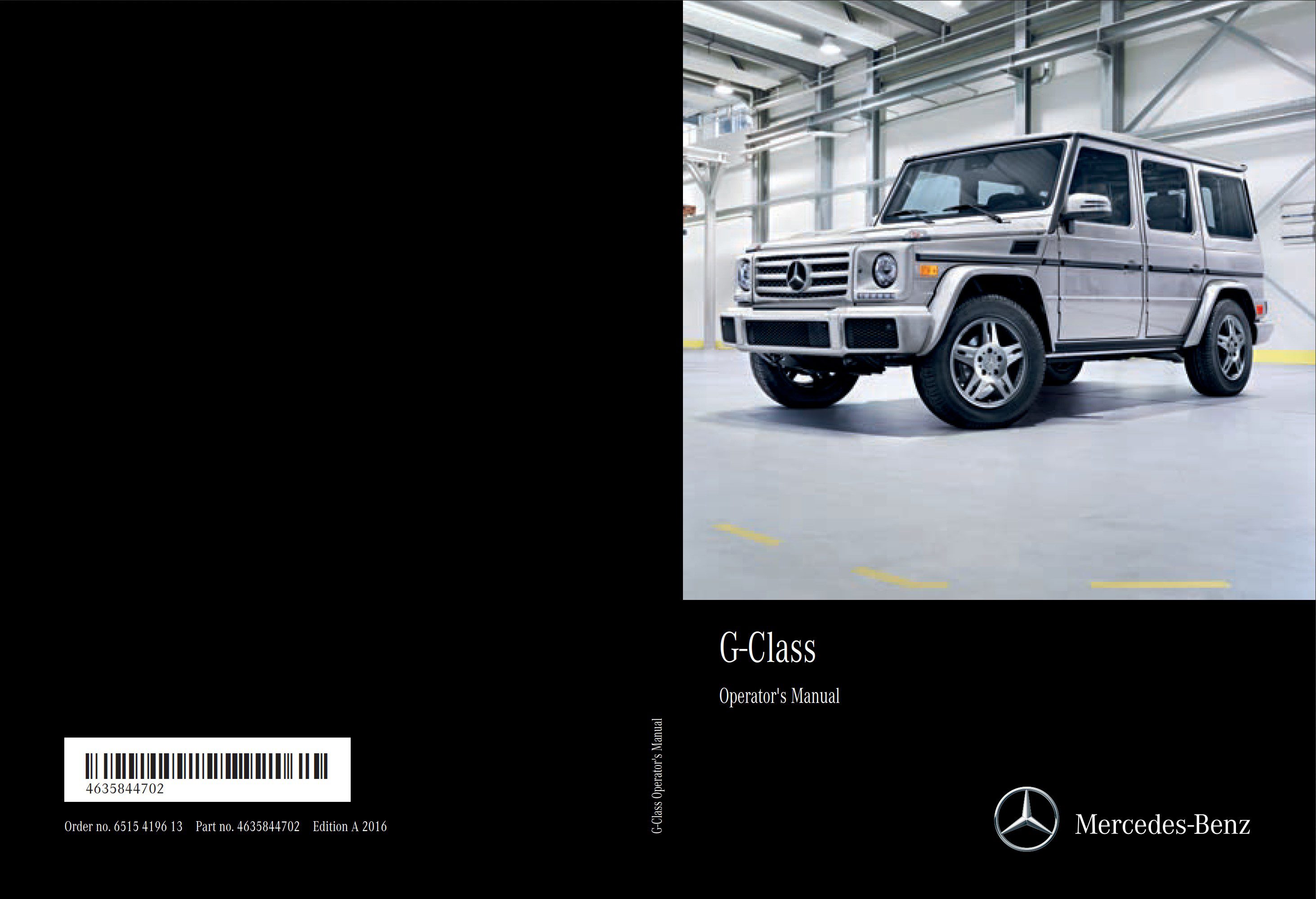 2016 mercedes benz g class owner's manual