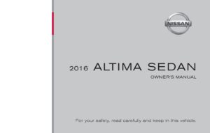 2016 nissan altima sedan owner's manual