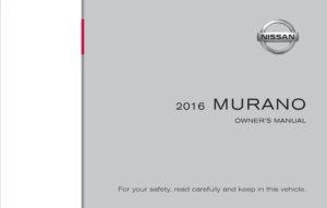 2016 nissan murano owner's manual