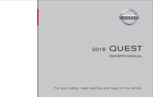 2016 nissan quest owner's manual