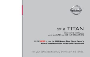 2016 nissan titan owner's manual