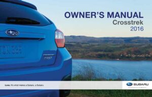 2016 subaru crosstrek owner's manual