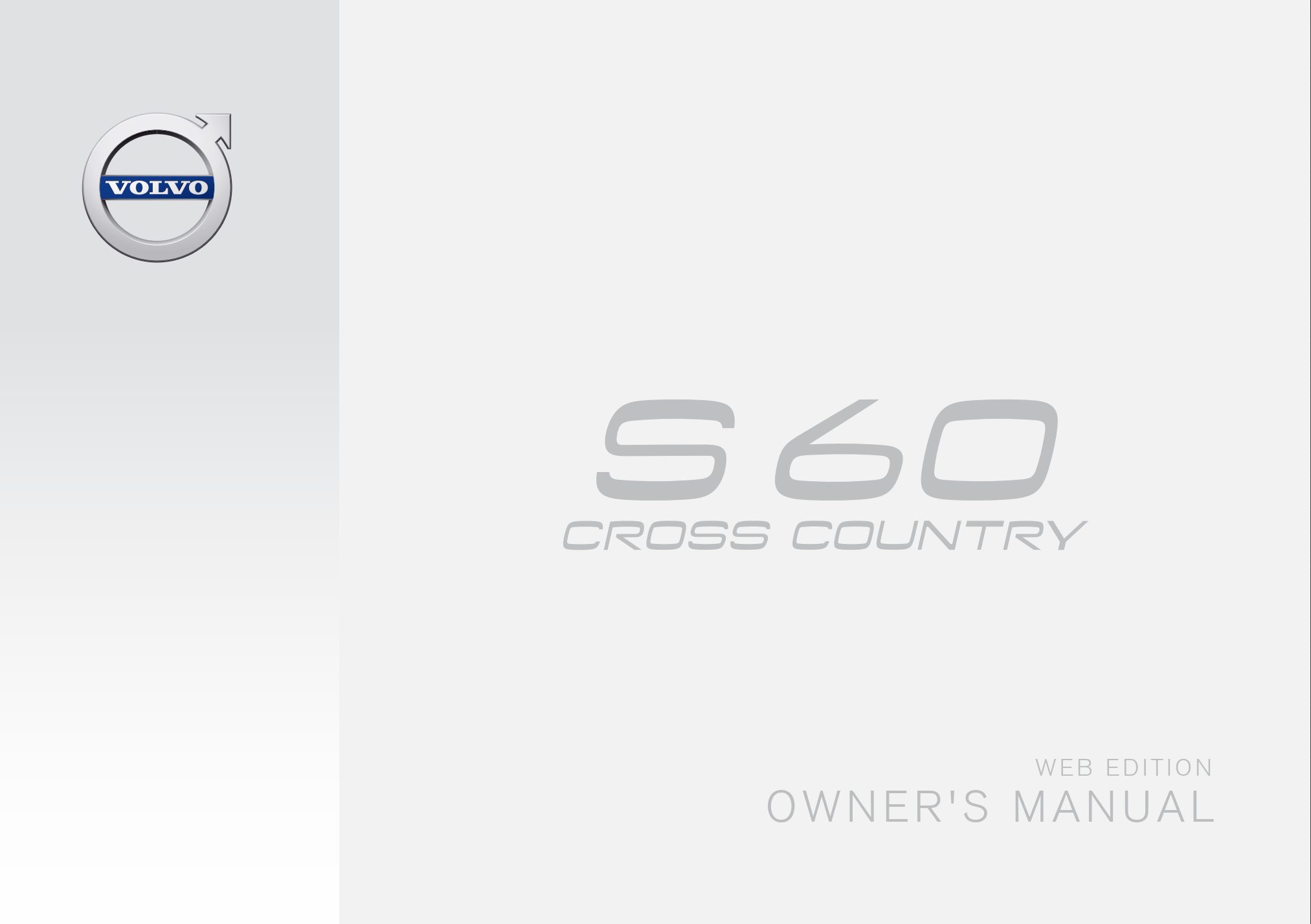 2016 volvo s60 cross country owner's manual