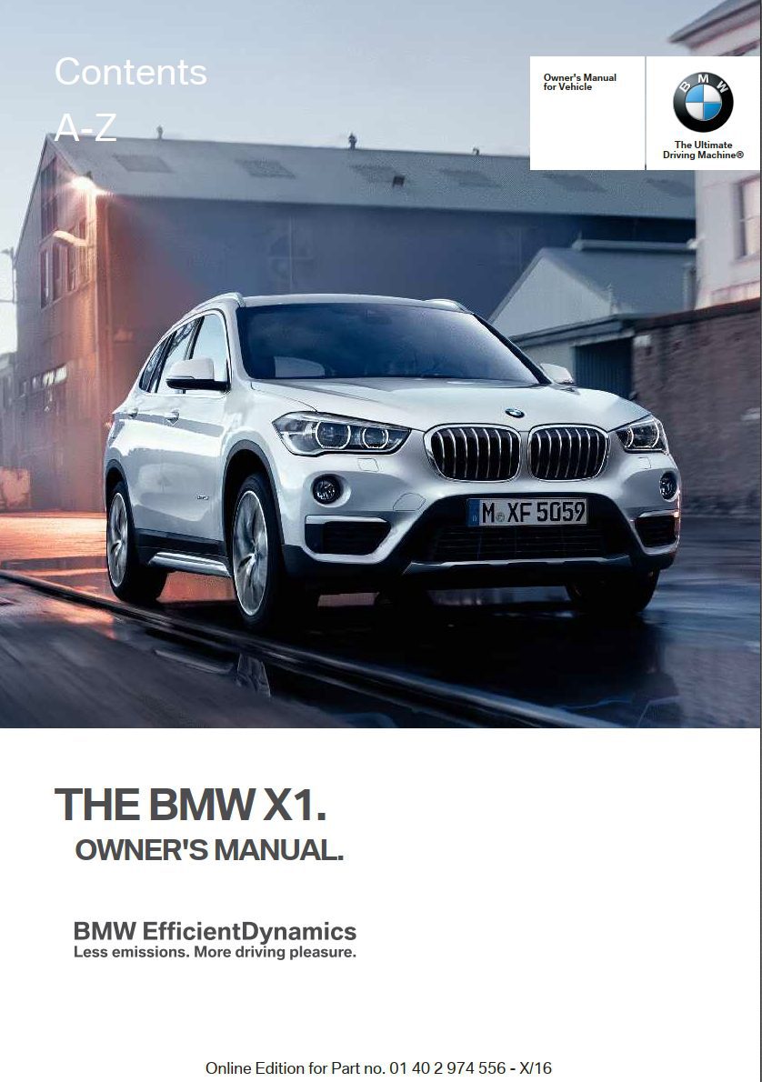 2017 bmw x1 owner's manual