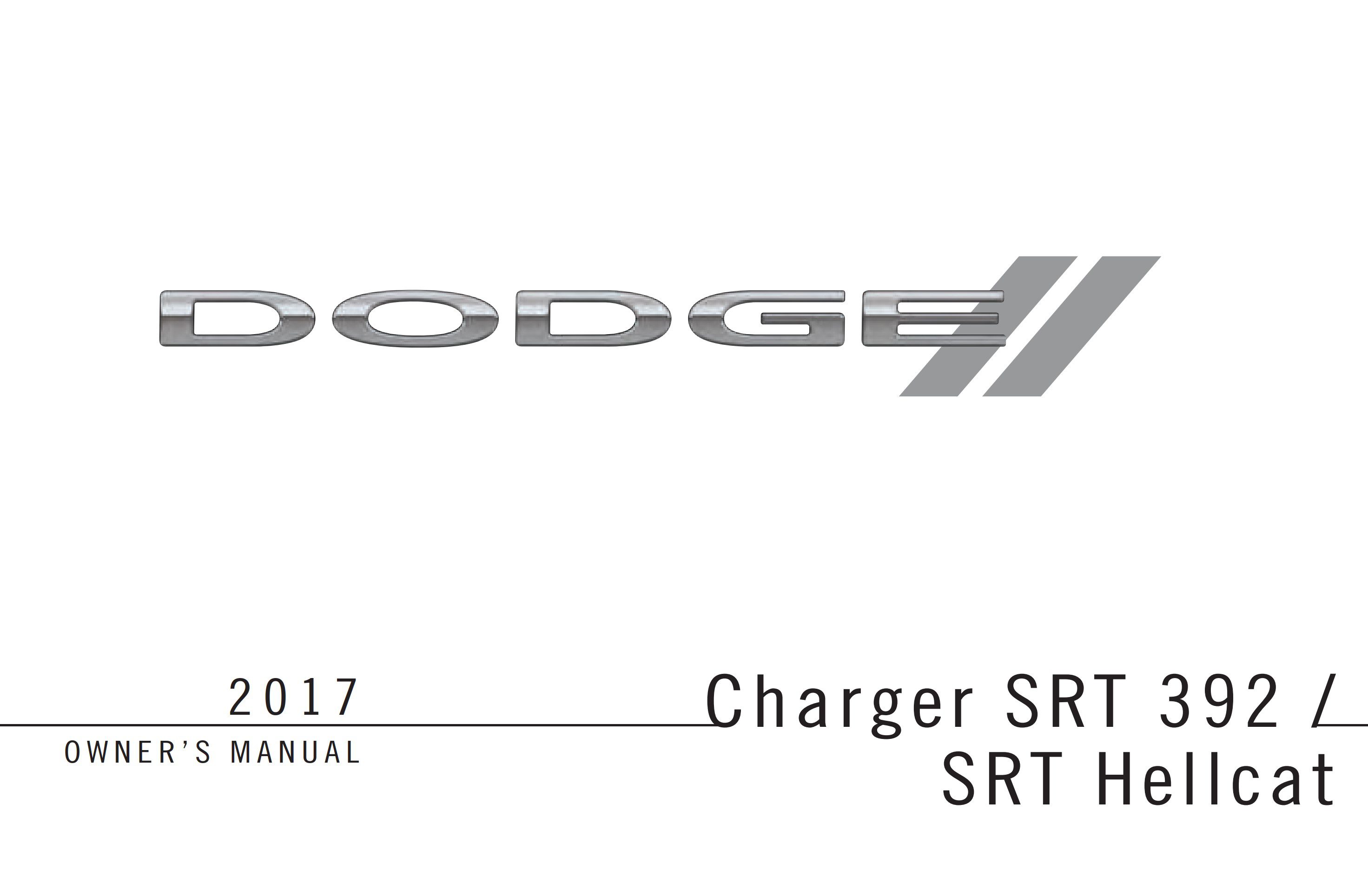 2017 dodge charger srt 392 srt hellcat owner manual