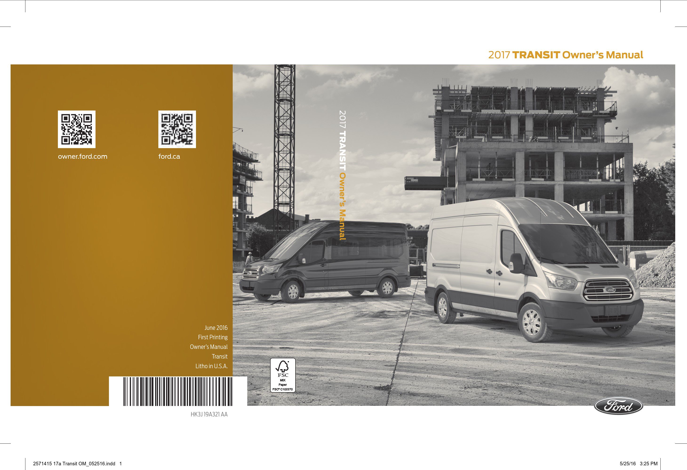 2017 ford transit owner's manual