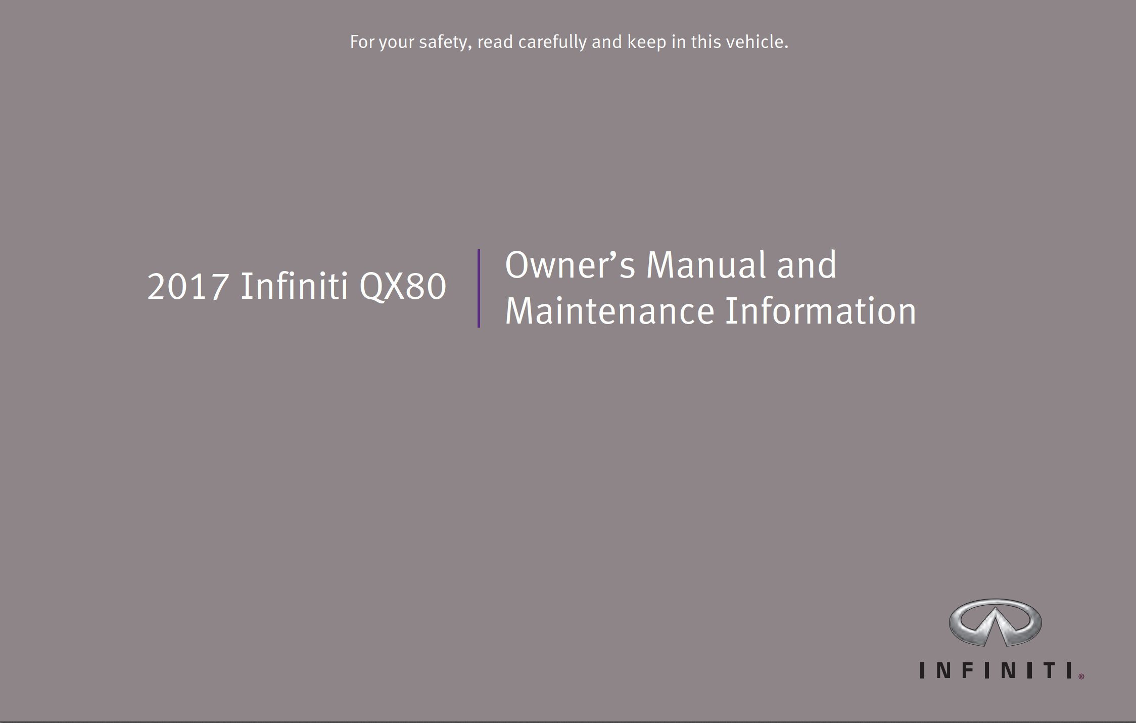 2017 infiniti qx80 owner's manual