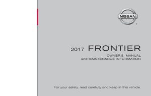 2017 nissan frontier owner's manual