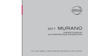 2017 nissan murano owner's manual