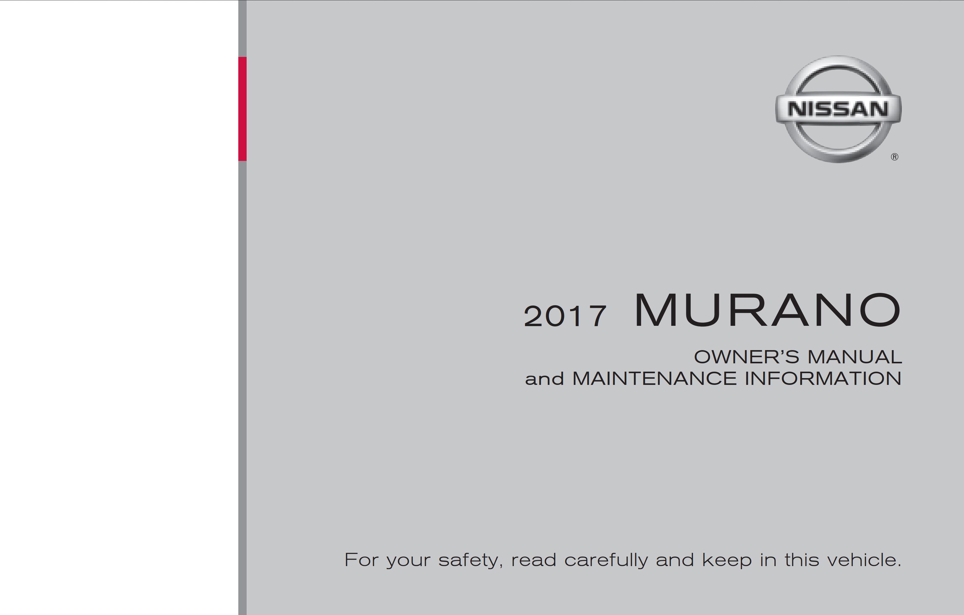 2017 nissan murano owner's manual