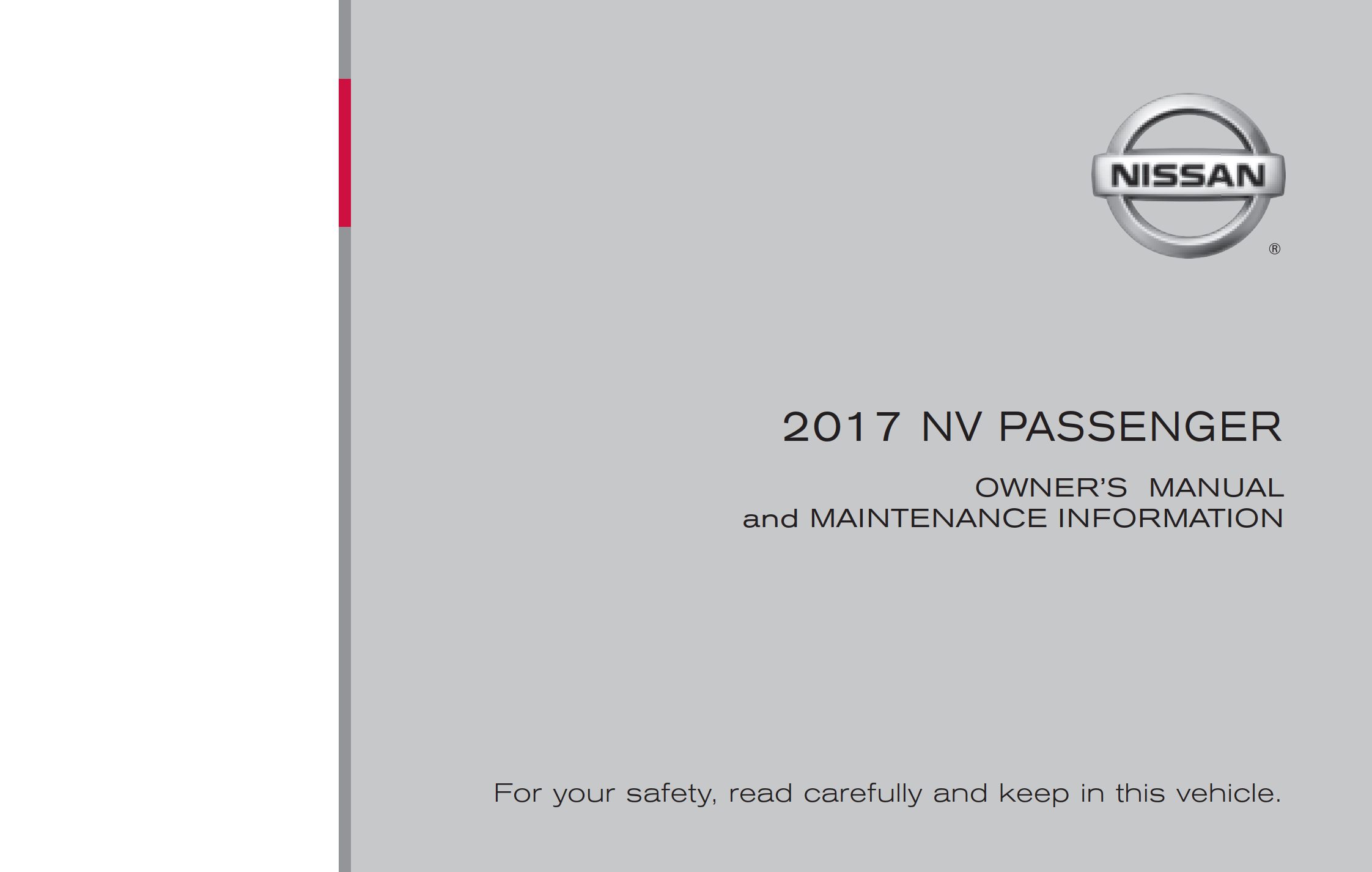 2017 nissan nv passenger owner's manual