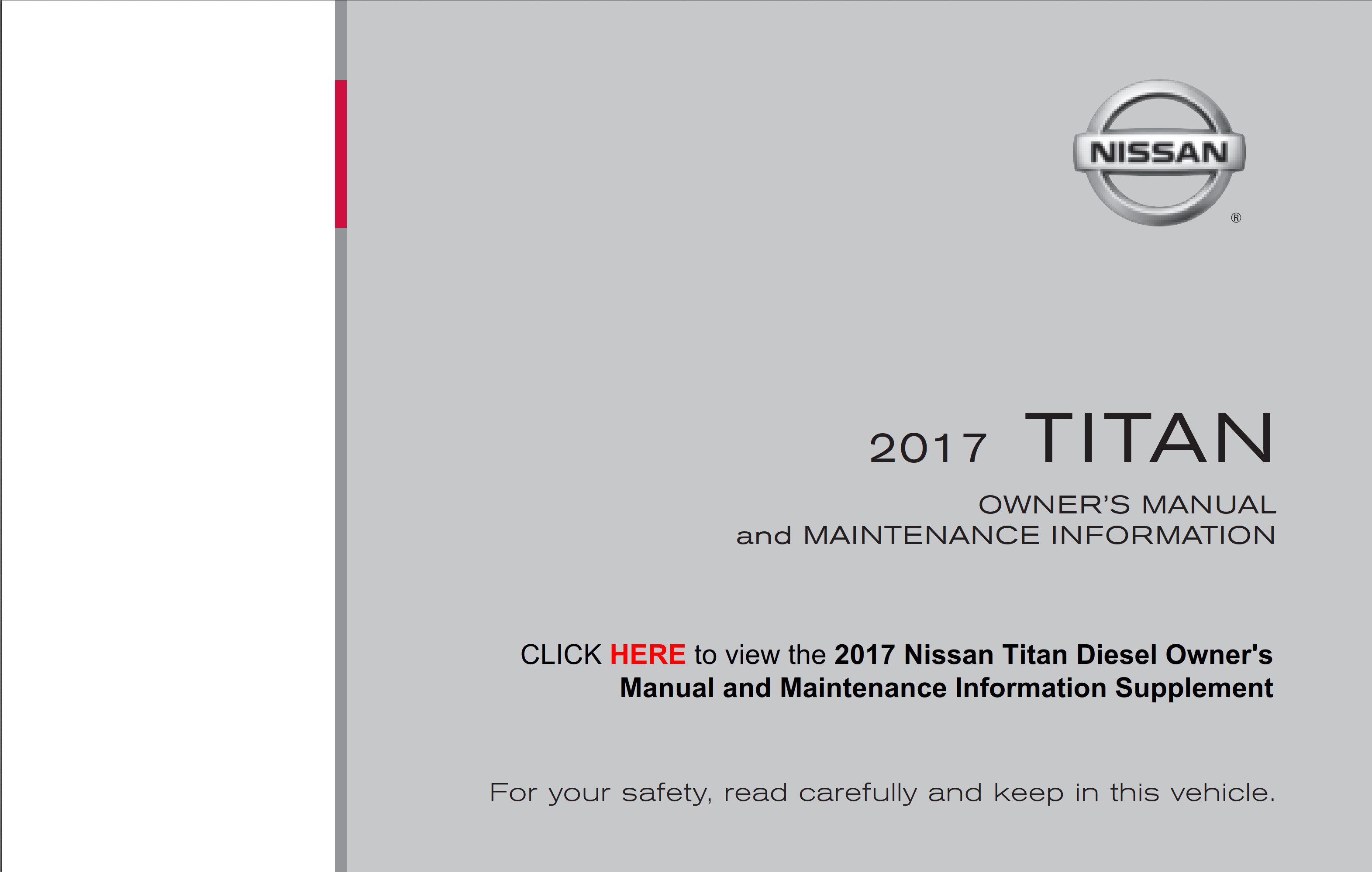 2017 nissan titan owner's manual