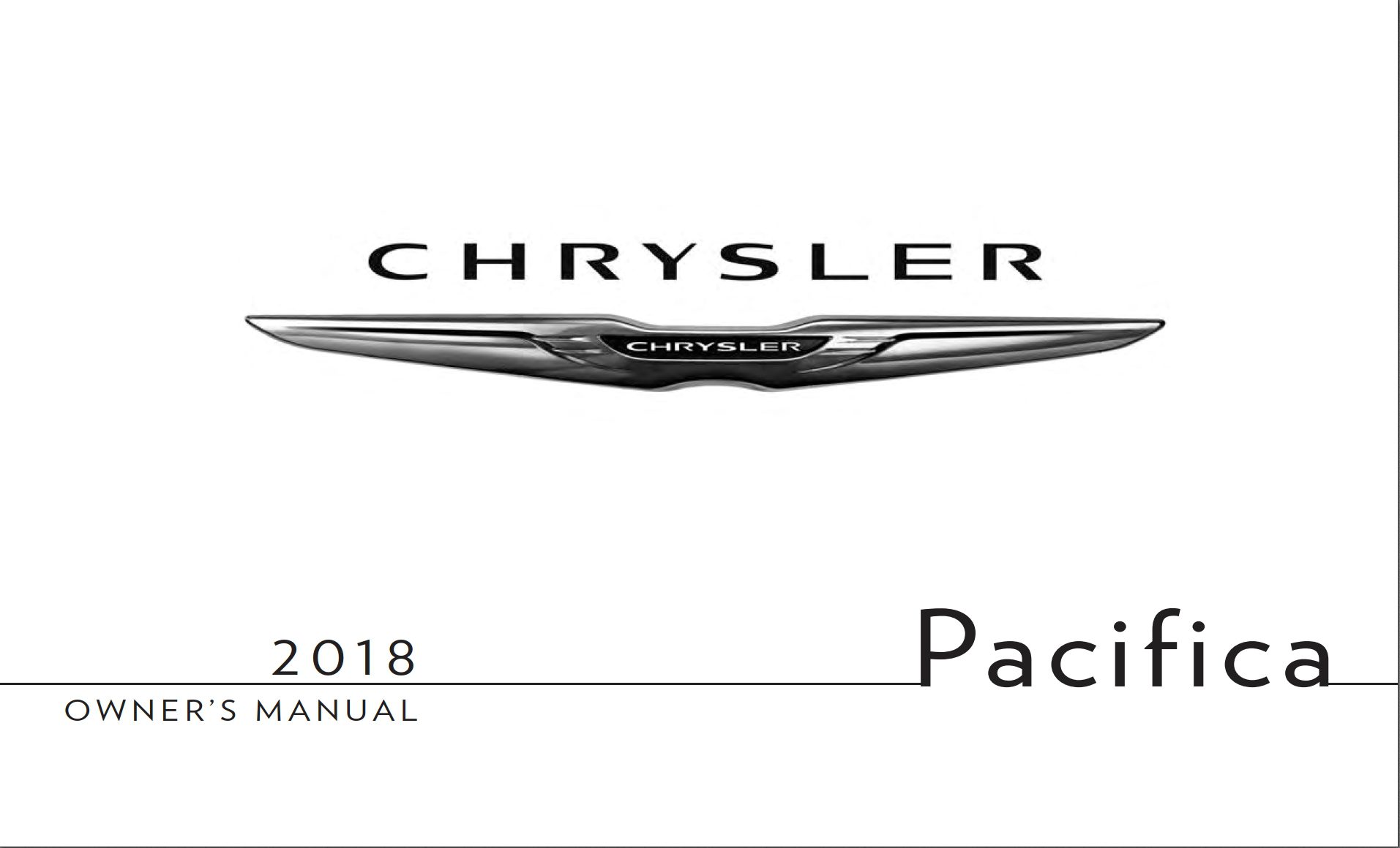 2018 chrysler pacifica owner's manual