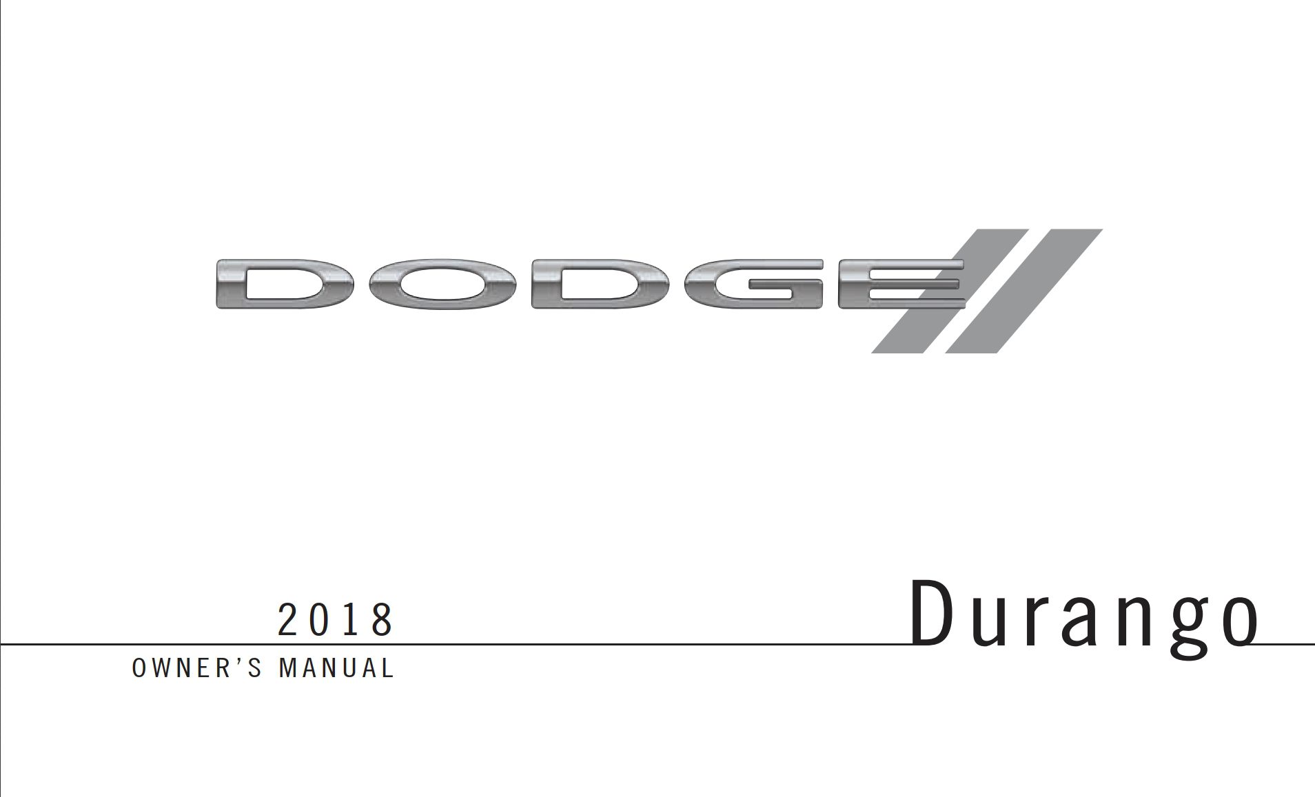 2018 dodge durango owner's manual