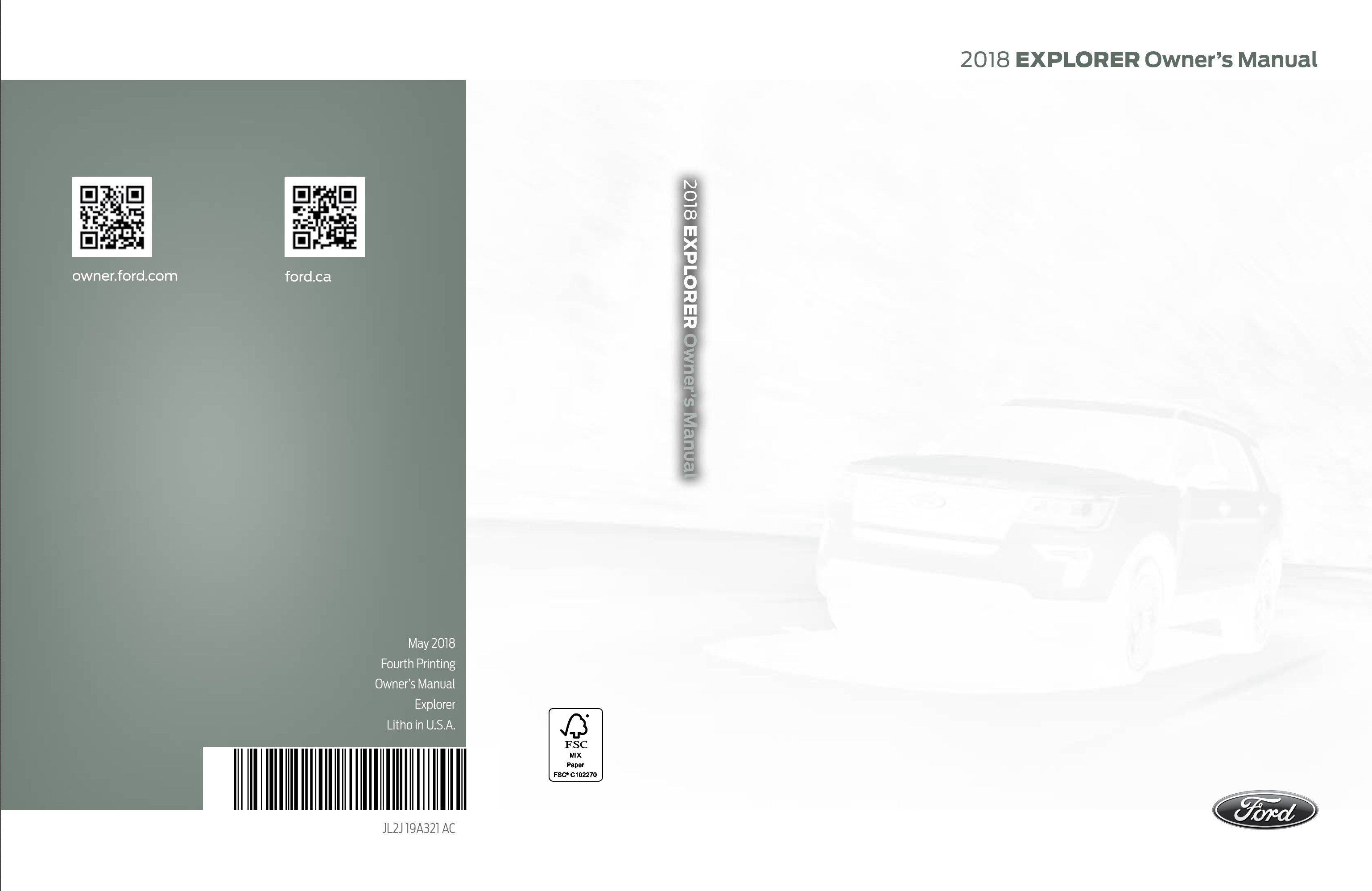 2018 ford explorer owner's manual