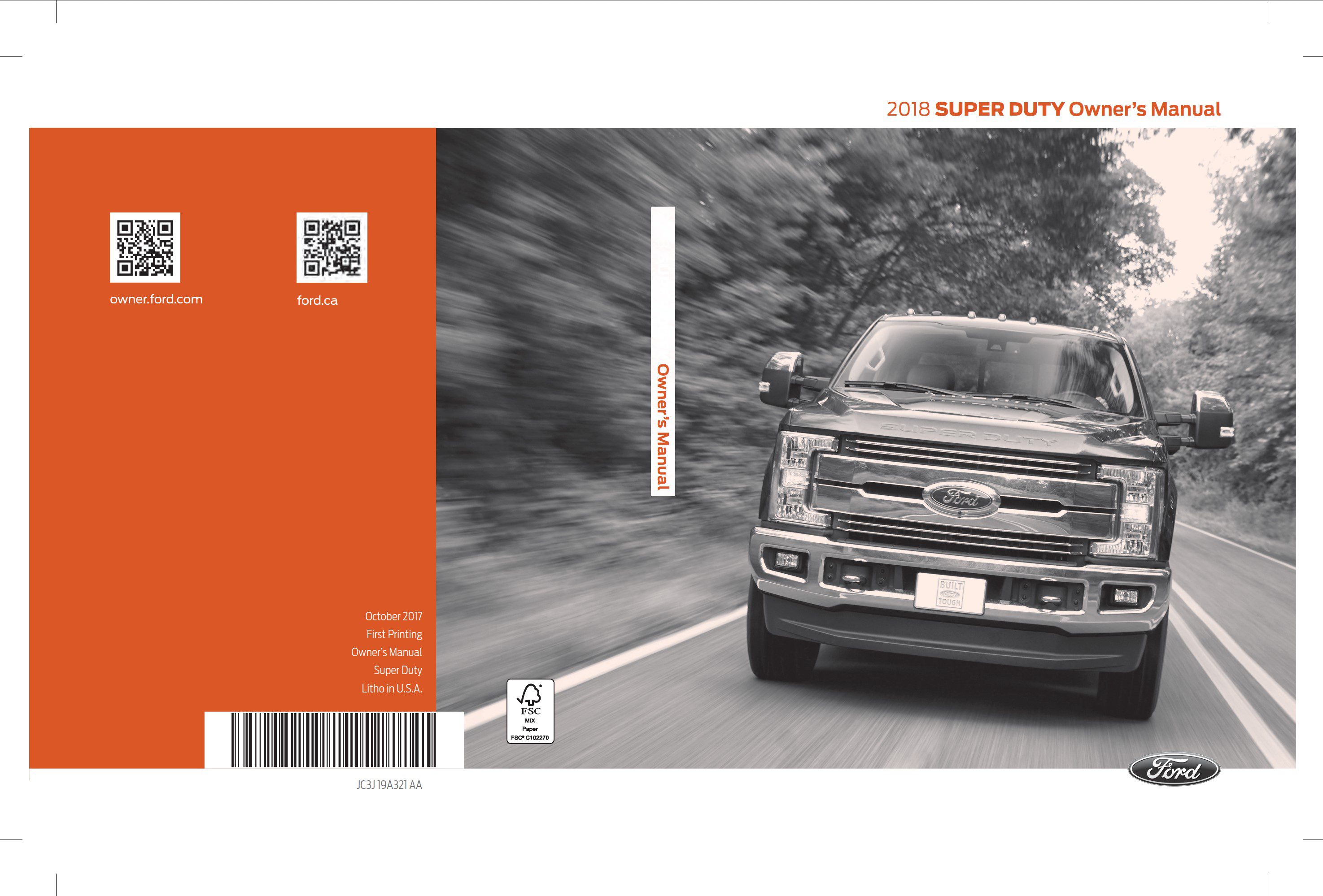 2018 ford f350 super duty owner's manual