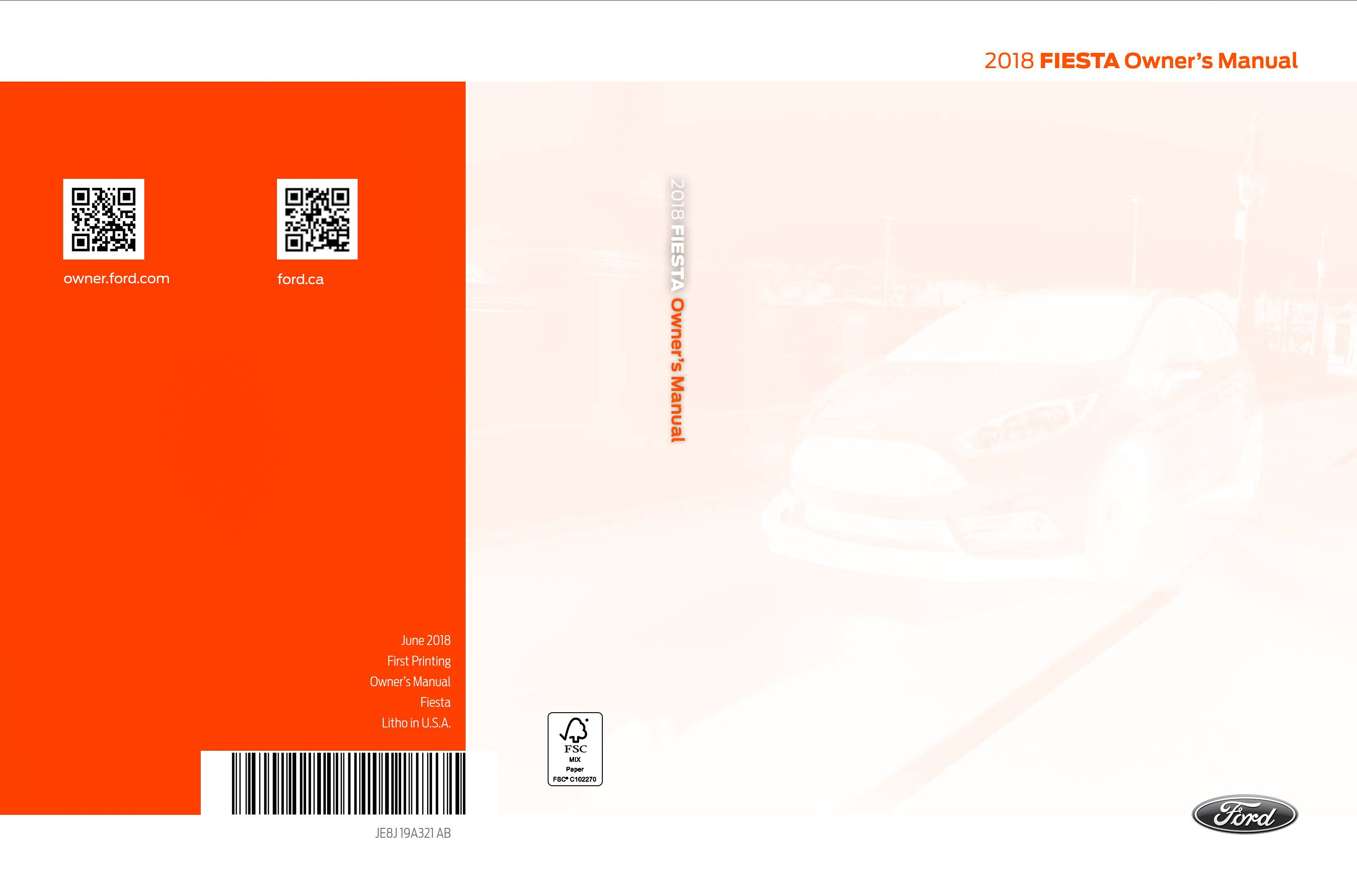 2018 ford fiesta owner's manual