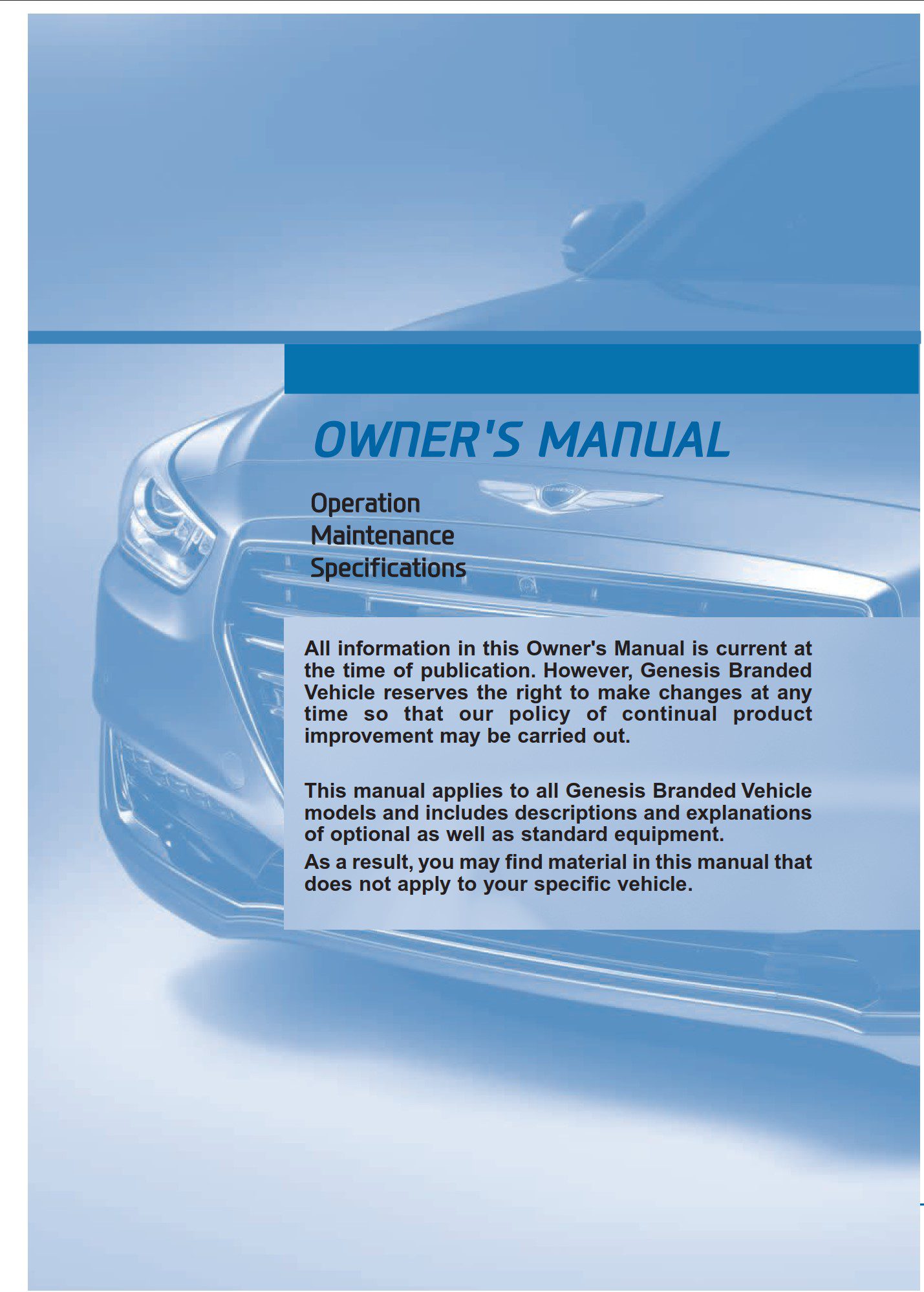 2018 genesis g90 owner manual