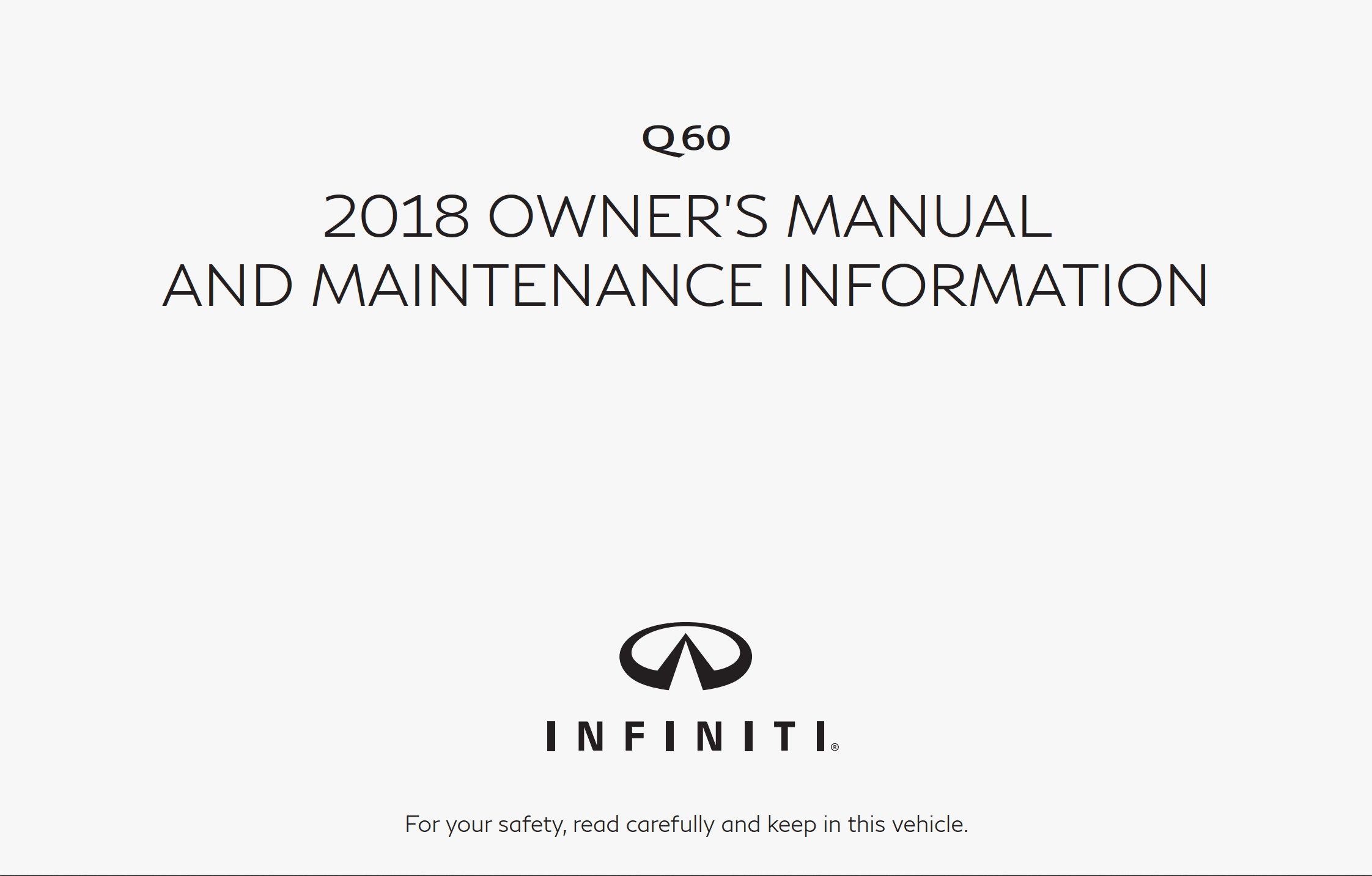 2018 infiniti q60 owner's manual