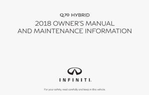 2018 infiniti q70 hybrid owner's manual