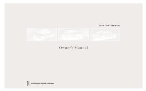 2018 lincoln continental owner's manual