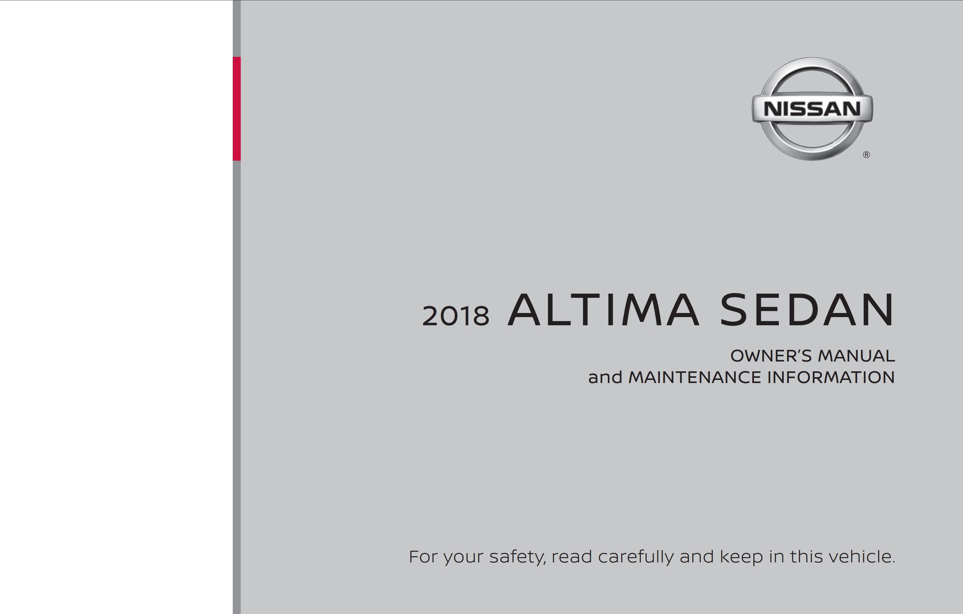 2018 nissan altima sedan owner's manual