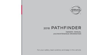 2018 nissan pathfinder owner's manual