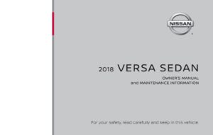 2018 nissan versa sedan owner's manual