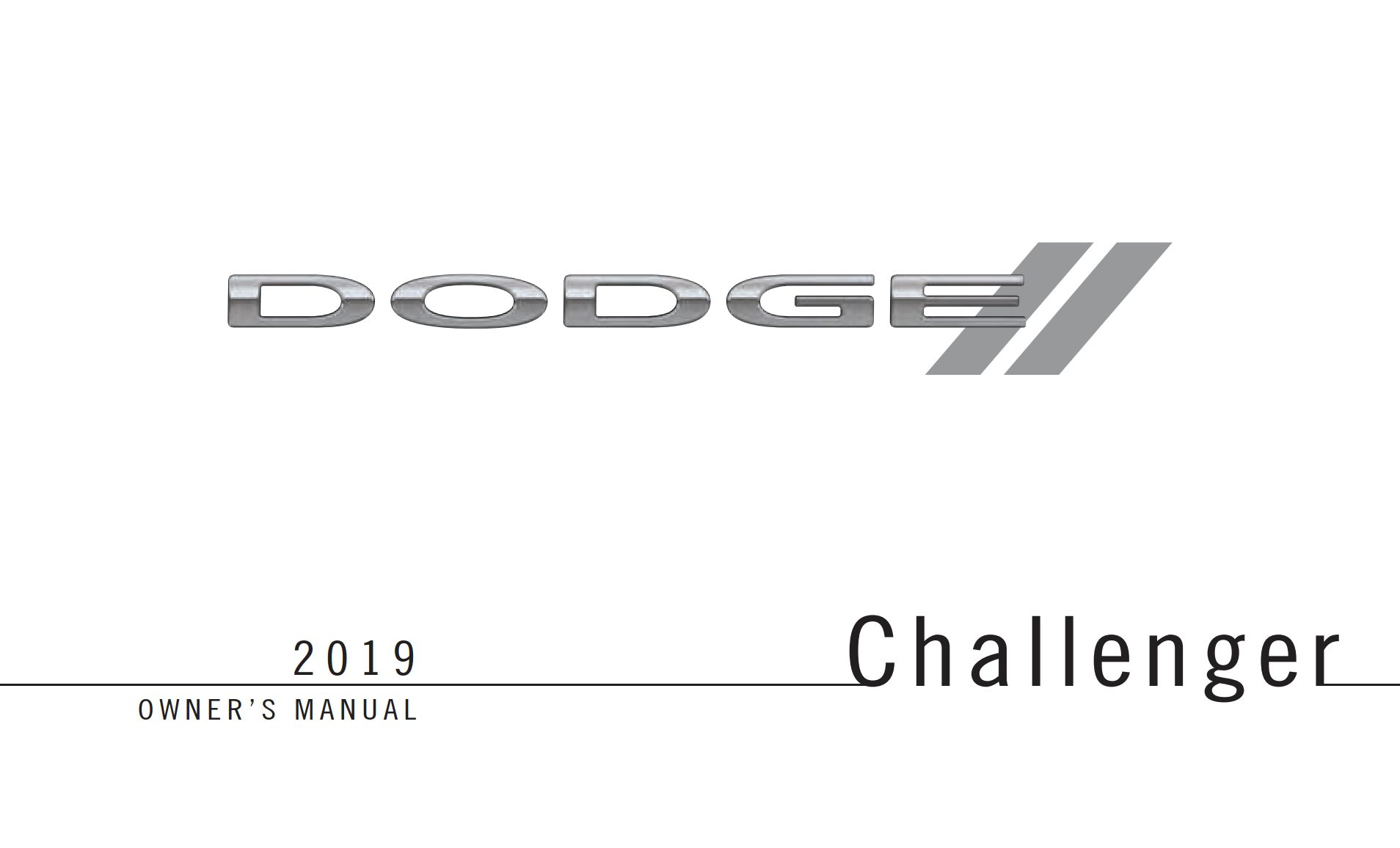 2019 dodge challenger owner's manual