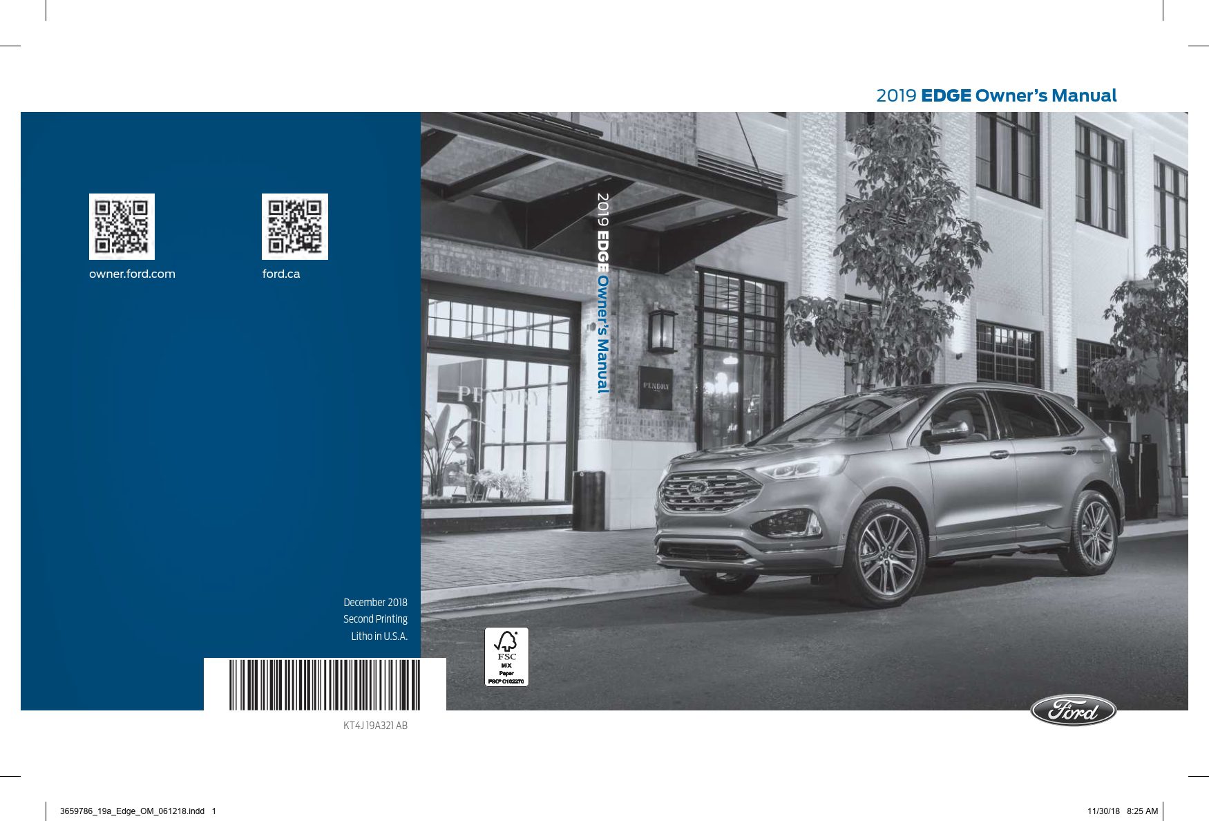 2019 ford edge owner's manual