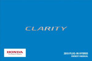 2019 honda clarity plug in hybrid owner's manual