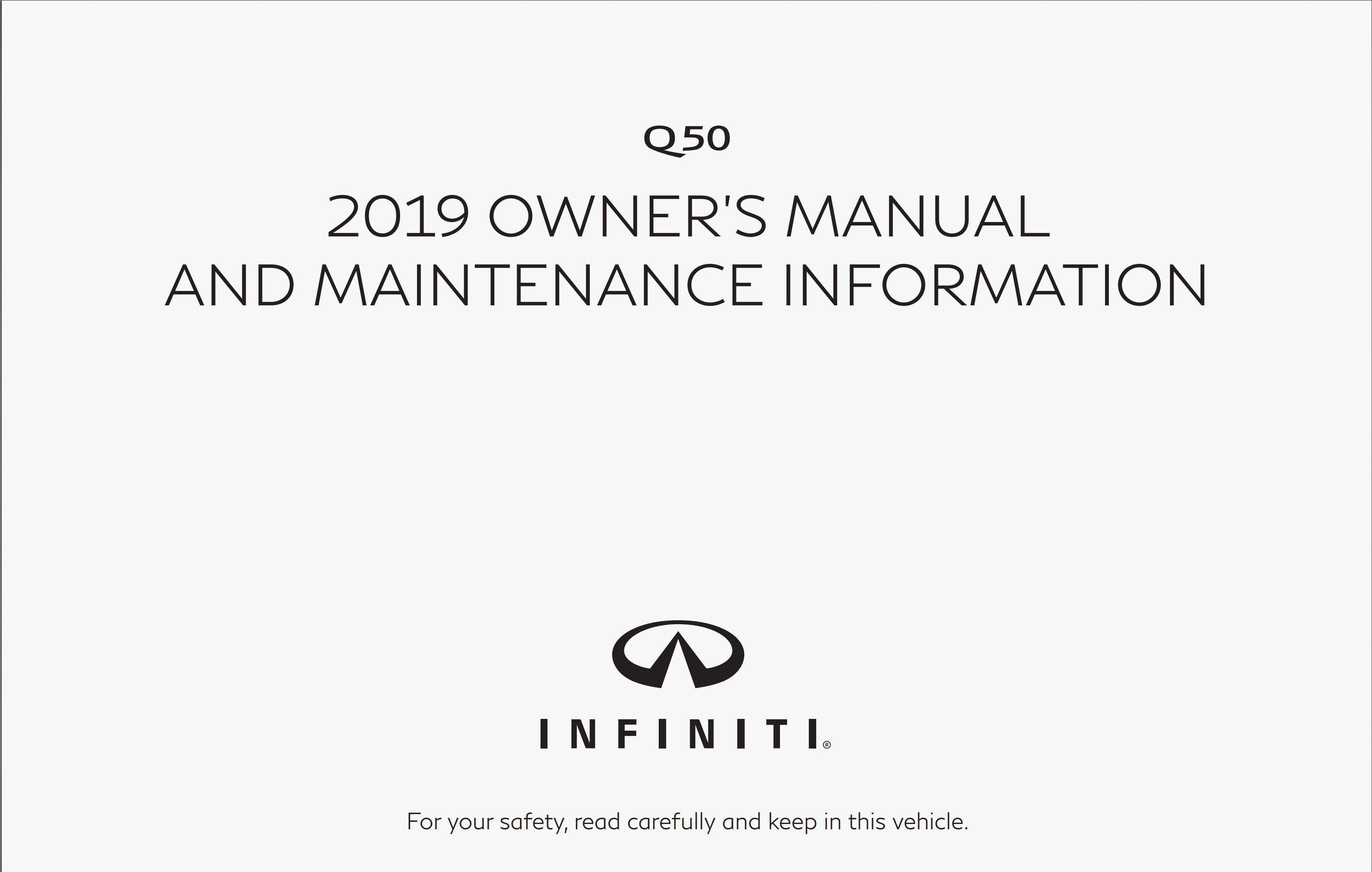 2019 infiniti q50 owner's manual